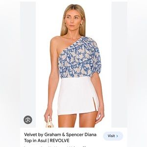 Velvet by graham Spencer Diana one shoulder block print medium nwt